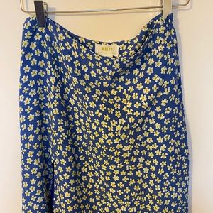Maeve by Anthropologie Blue Floral Women's Maxi Slit Skirt Size 0P